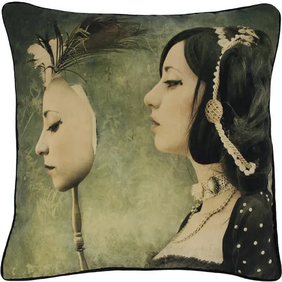 Mineheart Mirror Mirror Kissen Schwarz Samt 45x45cm