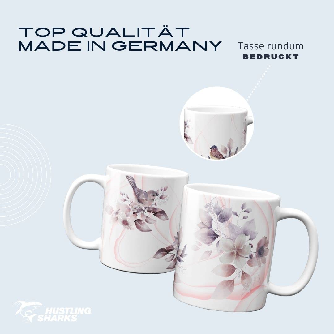 Hustling Sharks Wandbilder Tasse Vögel Pastell 330ml weiß