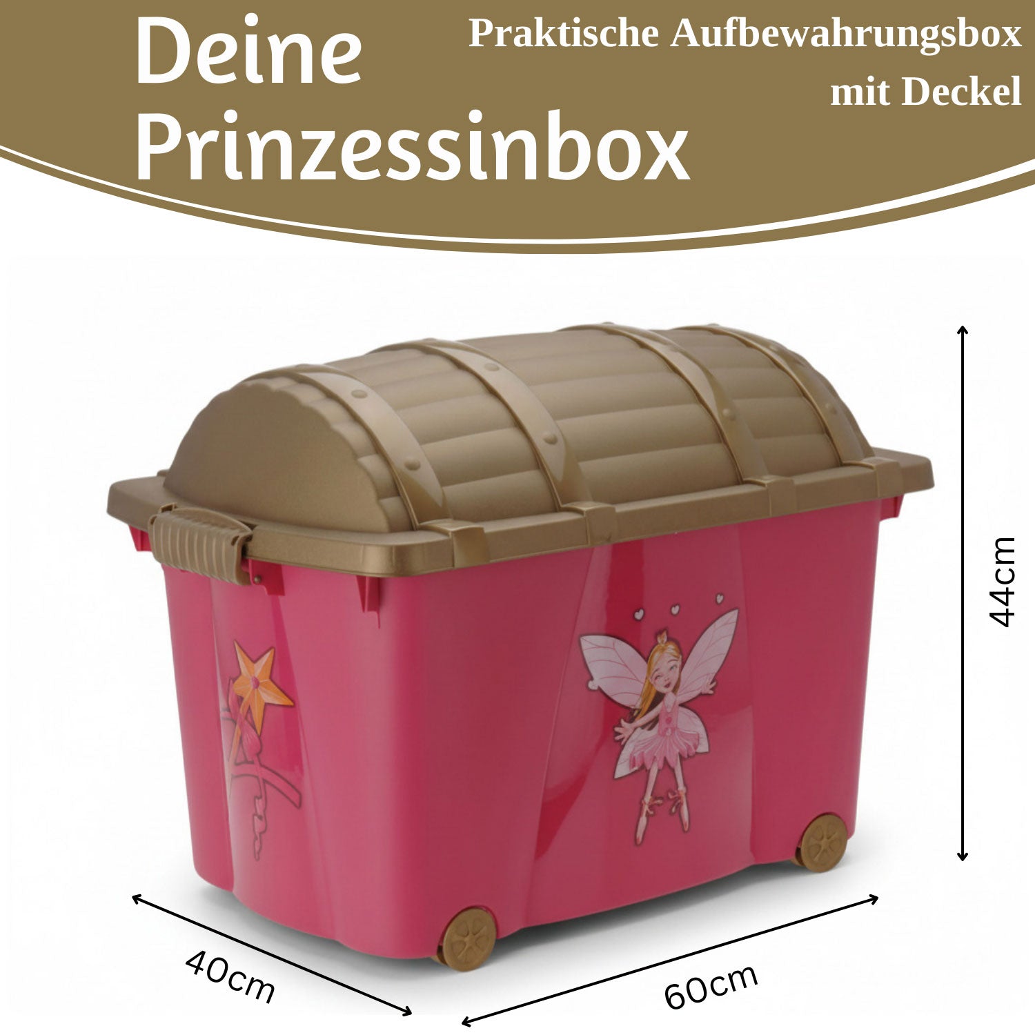 LS-LebenStil Spielzeugkiste Prinzessin XL 60x40cm 57L