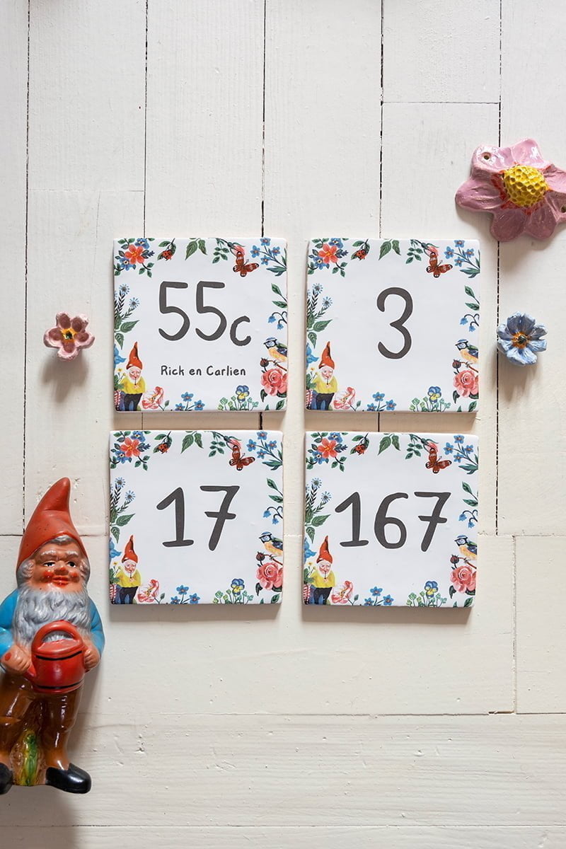 Storytiles Delft blue Het kaboutertje Wandfliese S 10x10 cm Hausnummer
