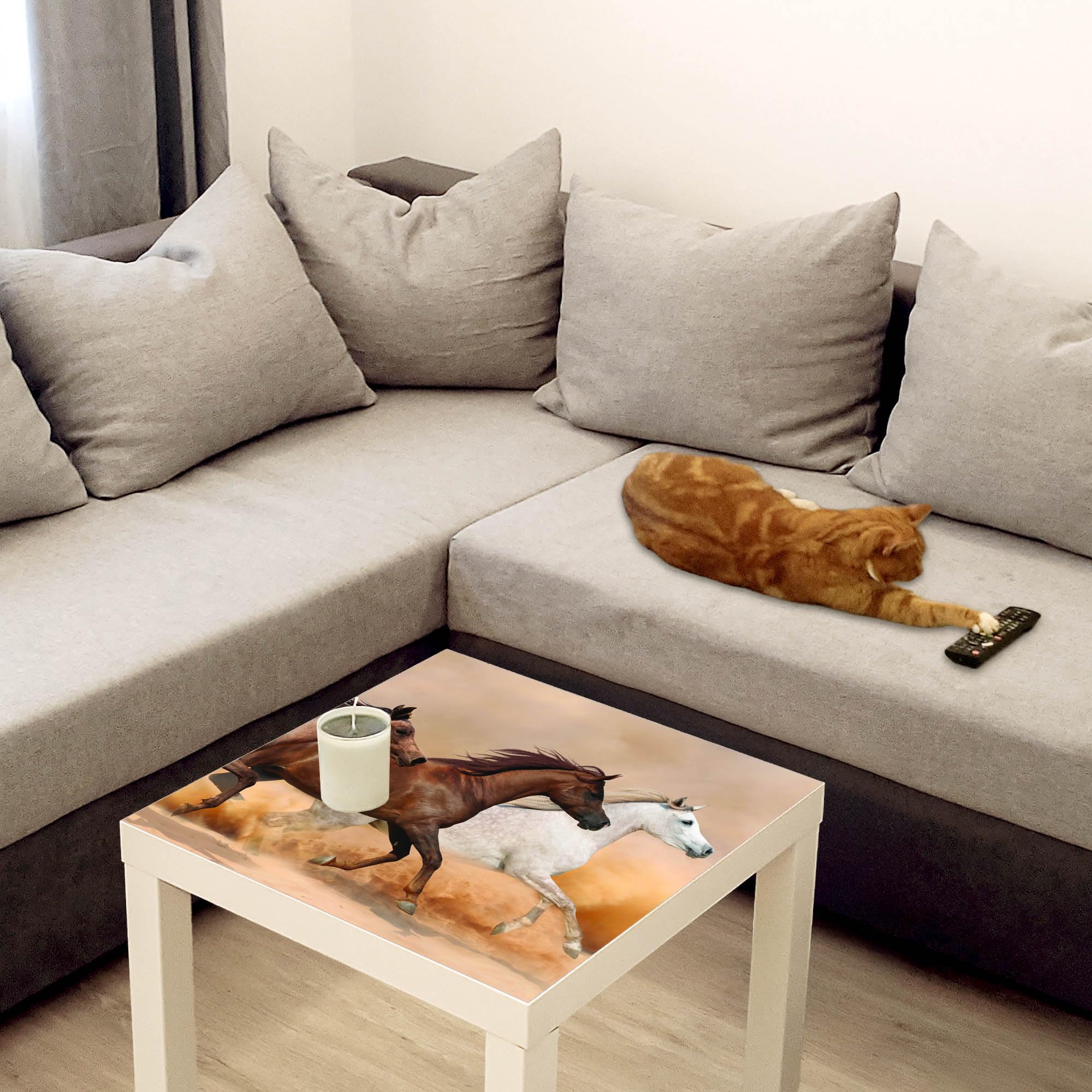 Banjado Möbelfolie Tischfolie Wilde Pferde 55x55 cm