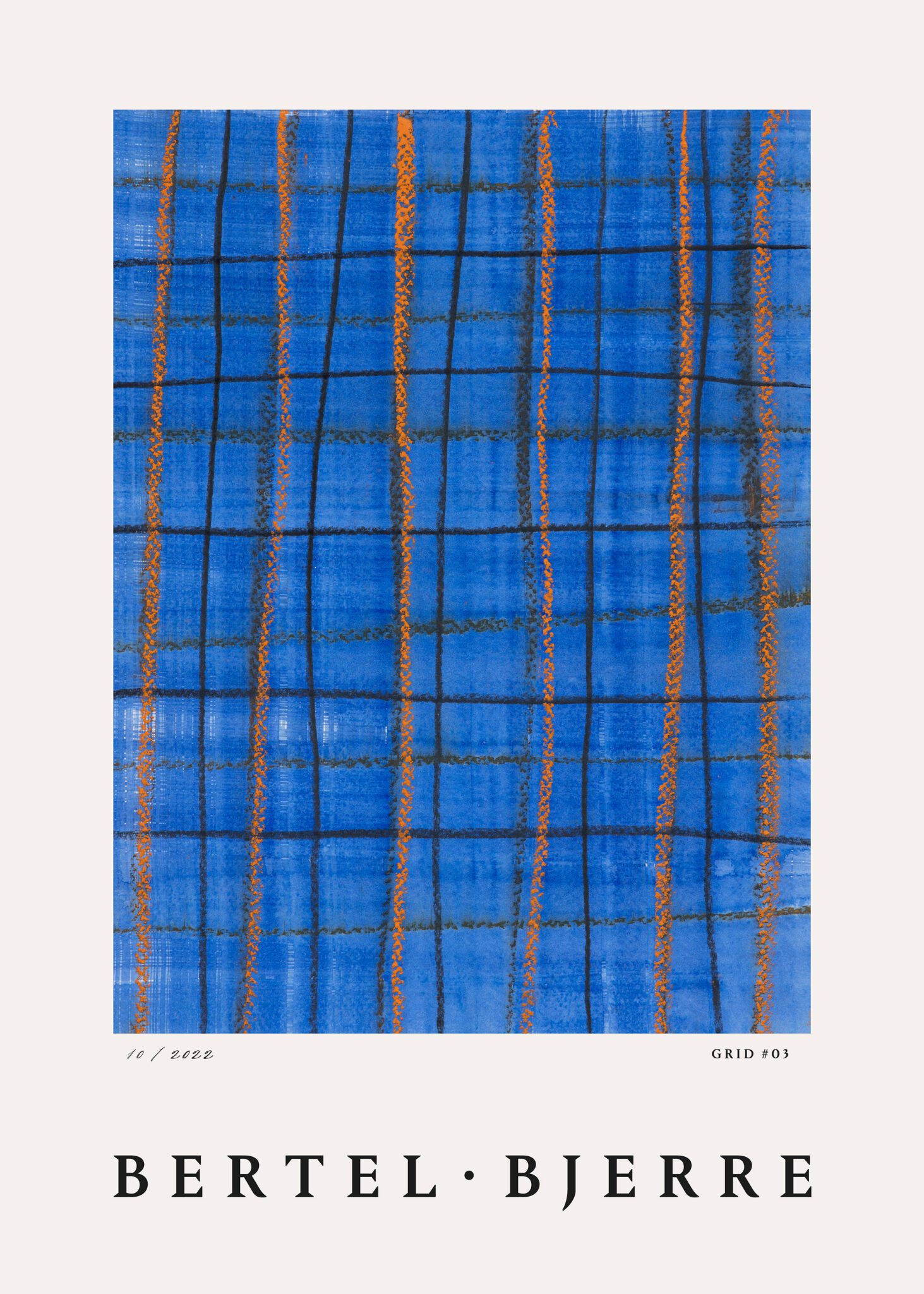 The Poster Club Art Prints Grid 03 Poster 30x40 cm blau