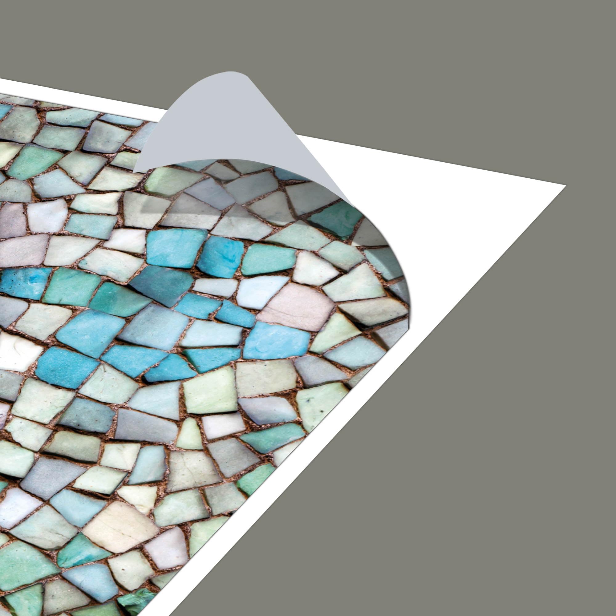 Banjado Möbelfolie Mosaik Blau Tischfolie 55x55 Kachel
