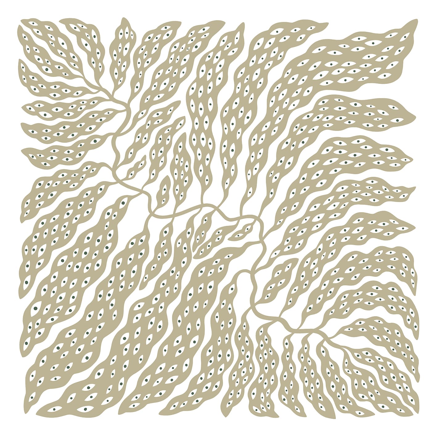 The Poster Club Eyes Canvas 50x50 cm Beige Weiß