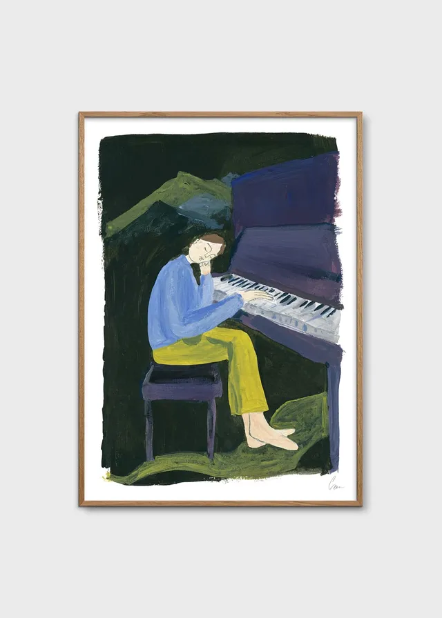 The Poster Club Hania at the Piano Poster 30x40 blau