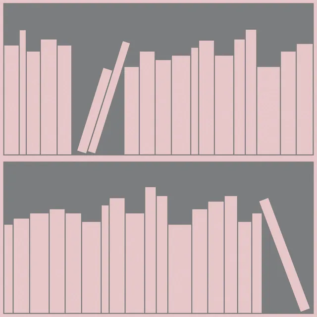 Mineheart Wallpaper Grey Pink Bookshelf Tapete Rolle Grau Rosa