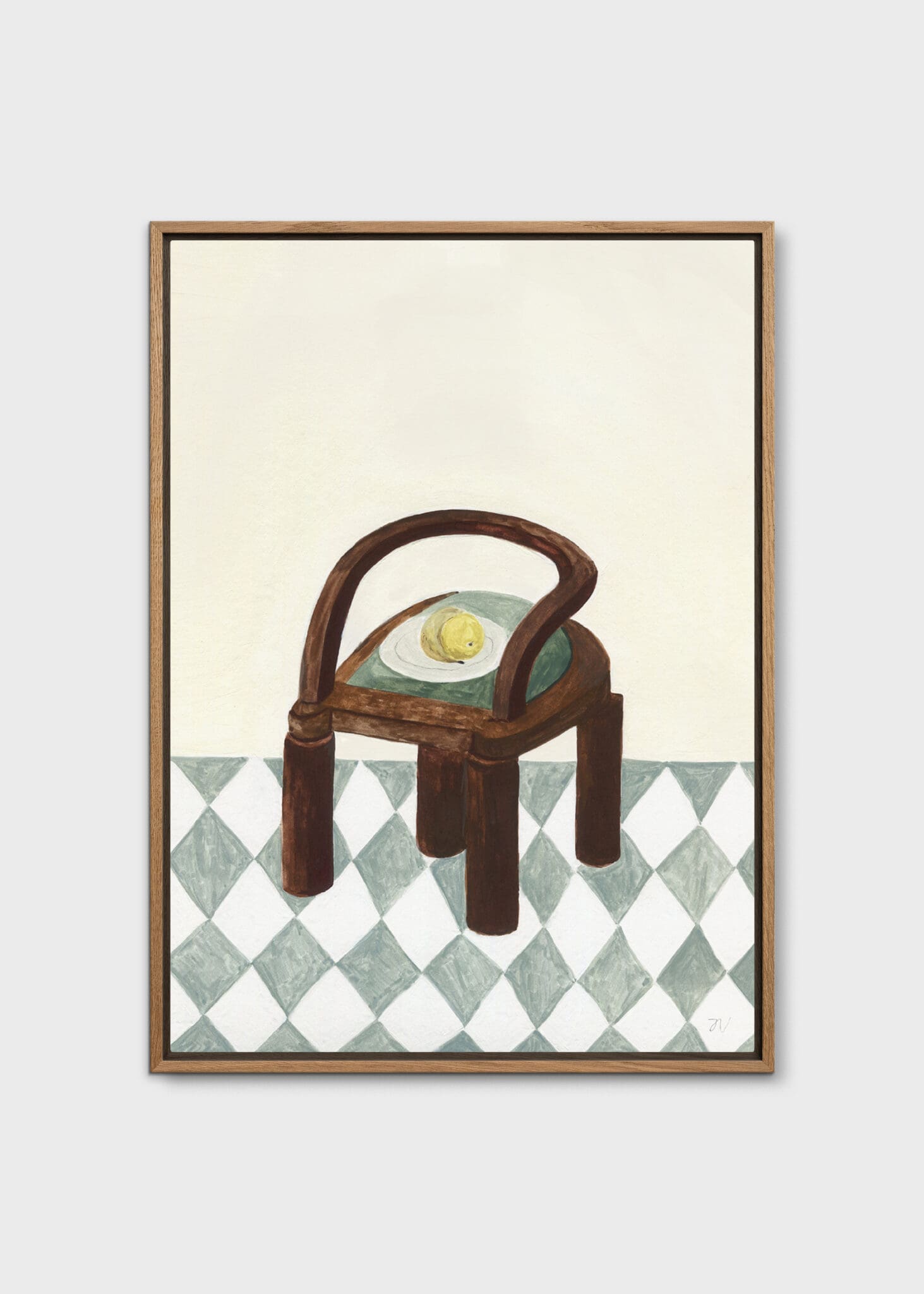 The Poster Club Art Prints Chair with Fruit Canvas 50x70 beige