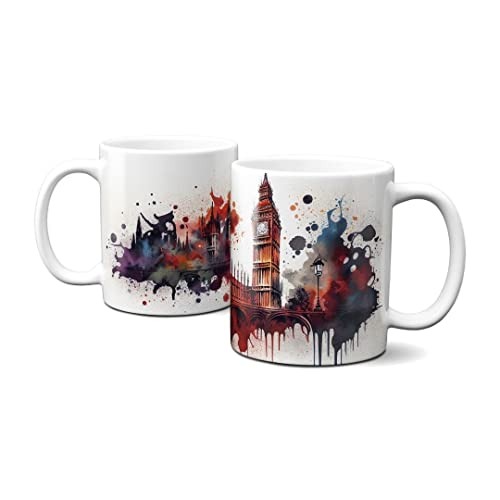 Hustling Sharks Wandbilder London Tasse 330ml Skyline pastell
