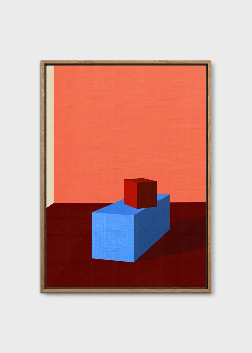 The Poster Club Cubes Leinwand 50x70 Grafik Eiche