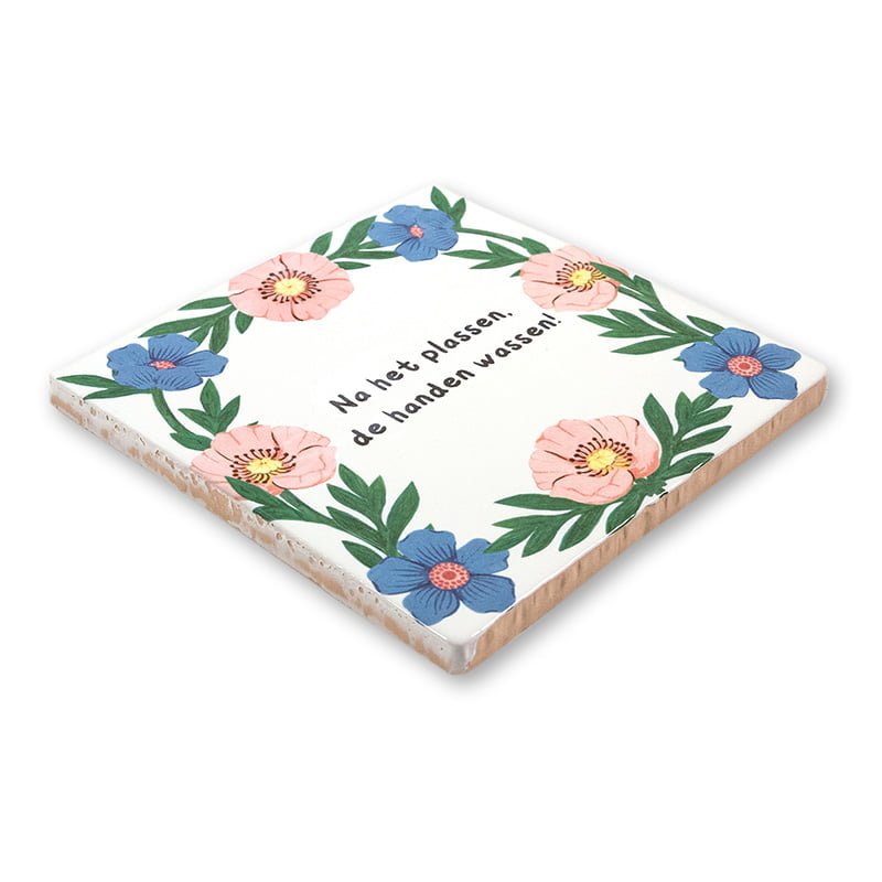 Storytiles Delft Blue Klaprozen Wandfliese Mohn eigener Text