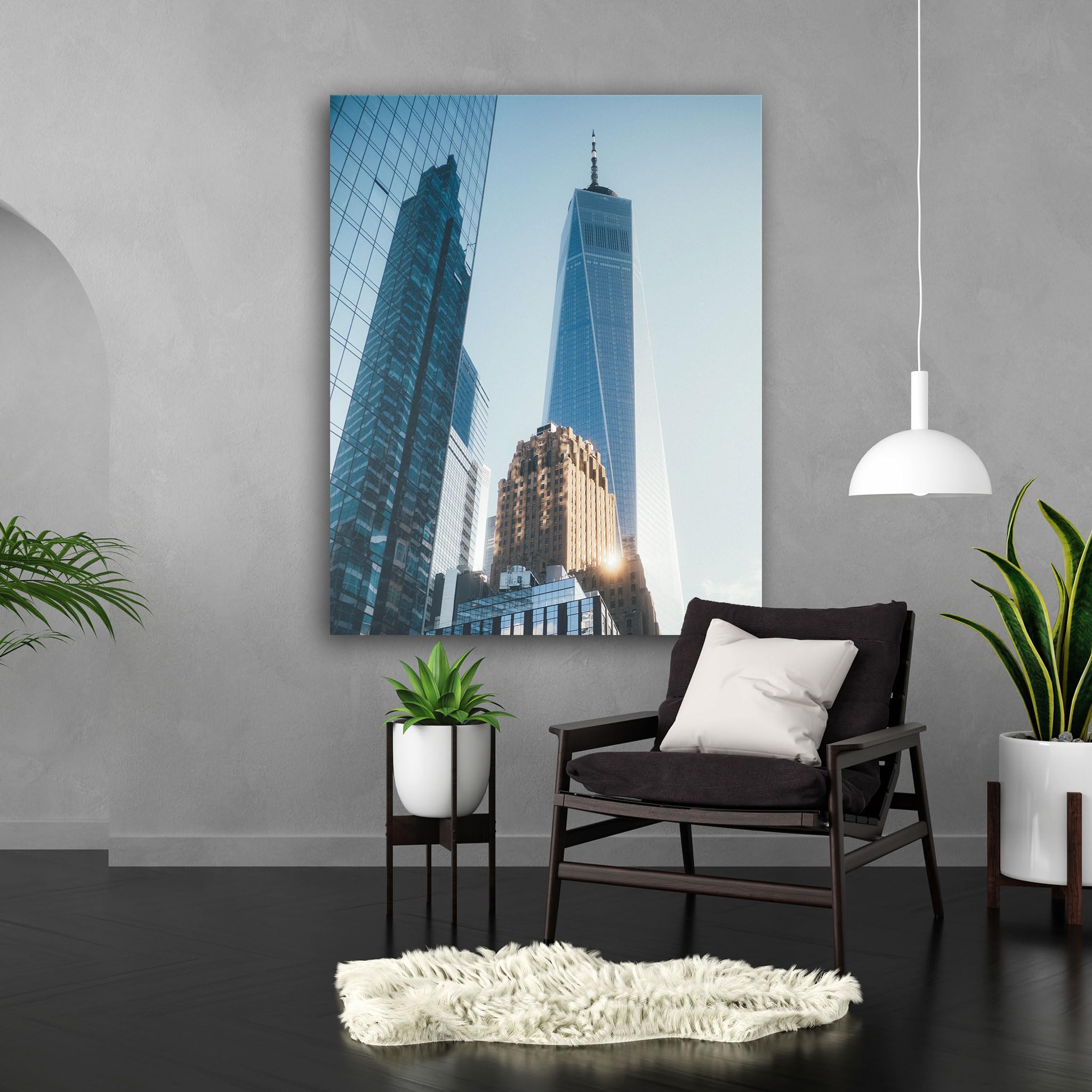 Hustling Sharks Wandbilder Stadtarchitektur Leinwand 40x30 cm Morgenlicht
