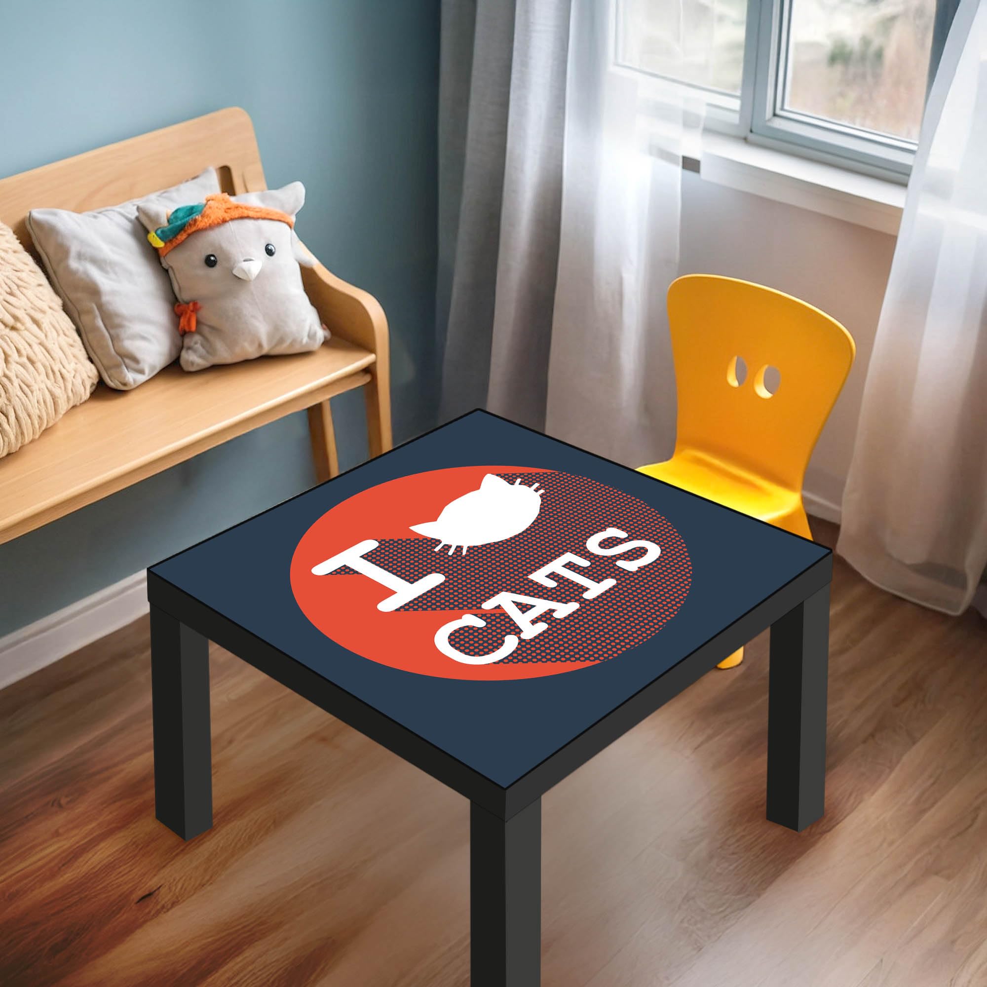 Banjado Möbelfolie I Love Cats Tischfolie 55x55 selbstklebend