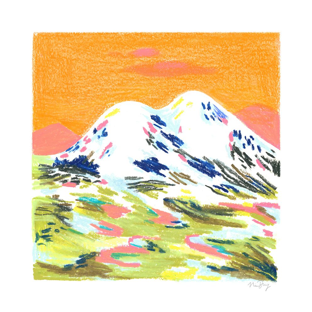 The Poster Club Art Prints Orange Mountain Poster 50x50 orange