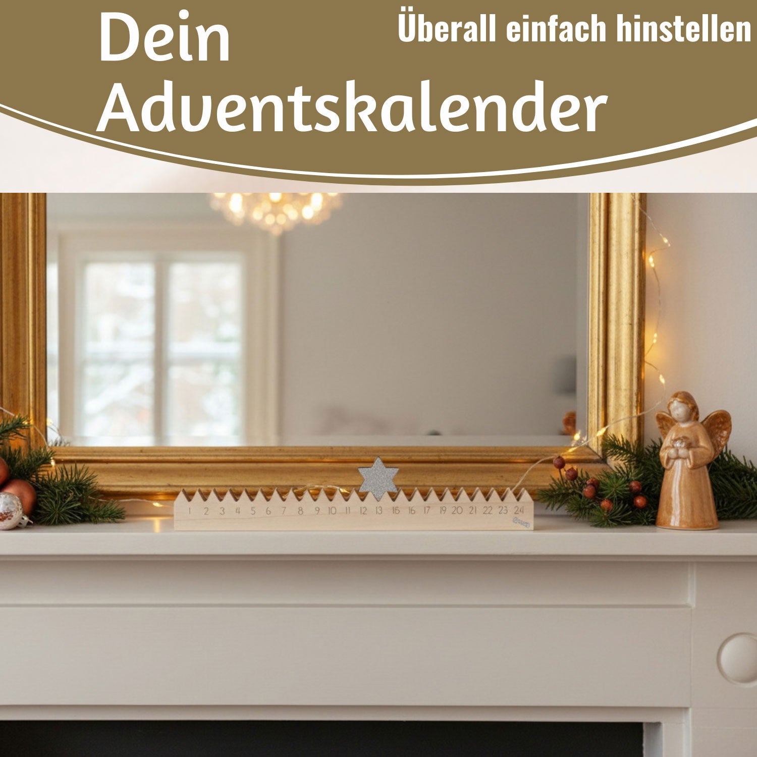 LS-LebenStil Möbel & Wohnen Adventskalender Stern 50cm silber
