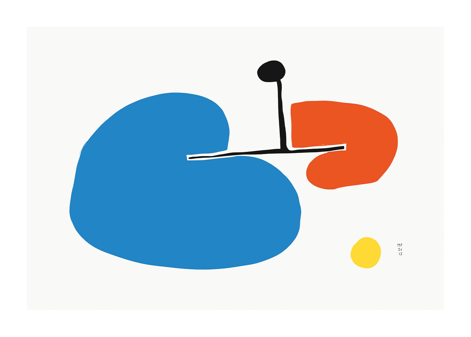 The Poster Club GUI Poster 50x70 cm abstrakt blau