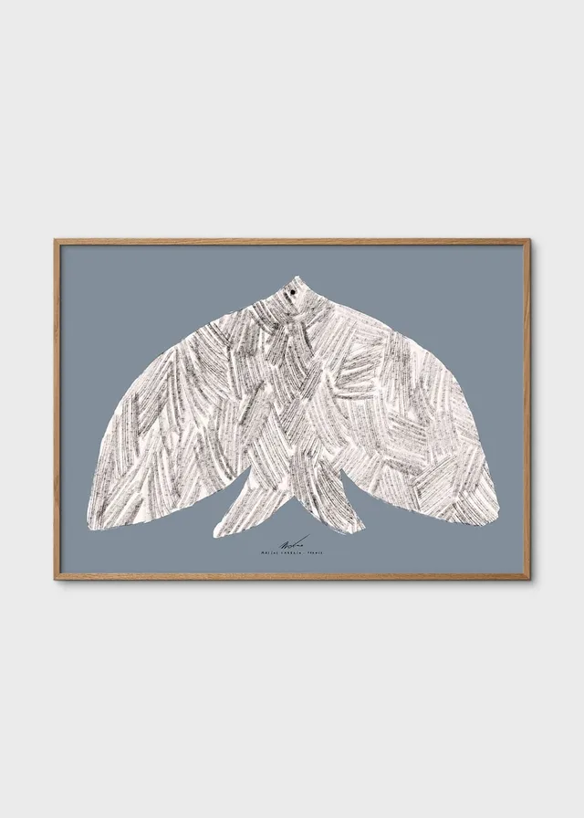 The Poster Club Oiseau Poster 30x40 cm Vogel Blau-Grau