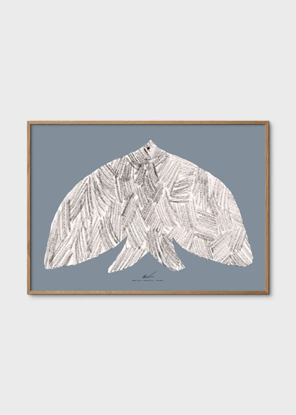 The Poster Club Oiseau Poster 30x40 cm Vogel Blau-Grau