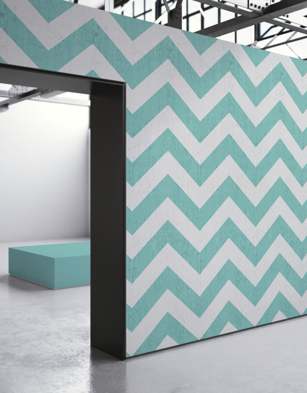 Mineheart Aquamarine Geometric Stripes Tapete A3-Muster
