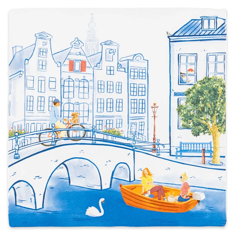 Storytiles Delft blue Life in Amsterdam Wandfliese S Stadt