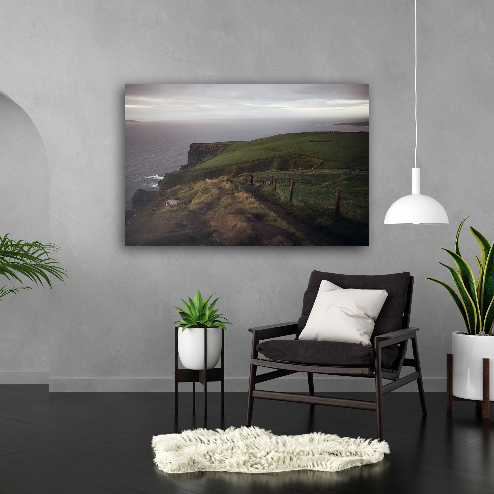 Hustling Sharks Wandbilder Grüne Klippen Leinwand 40x30 cm Natur