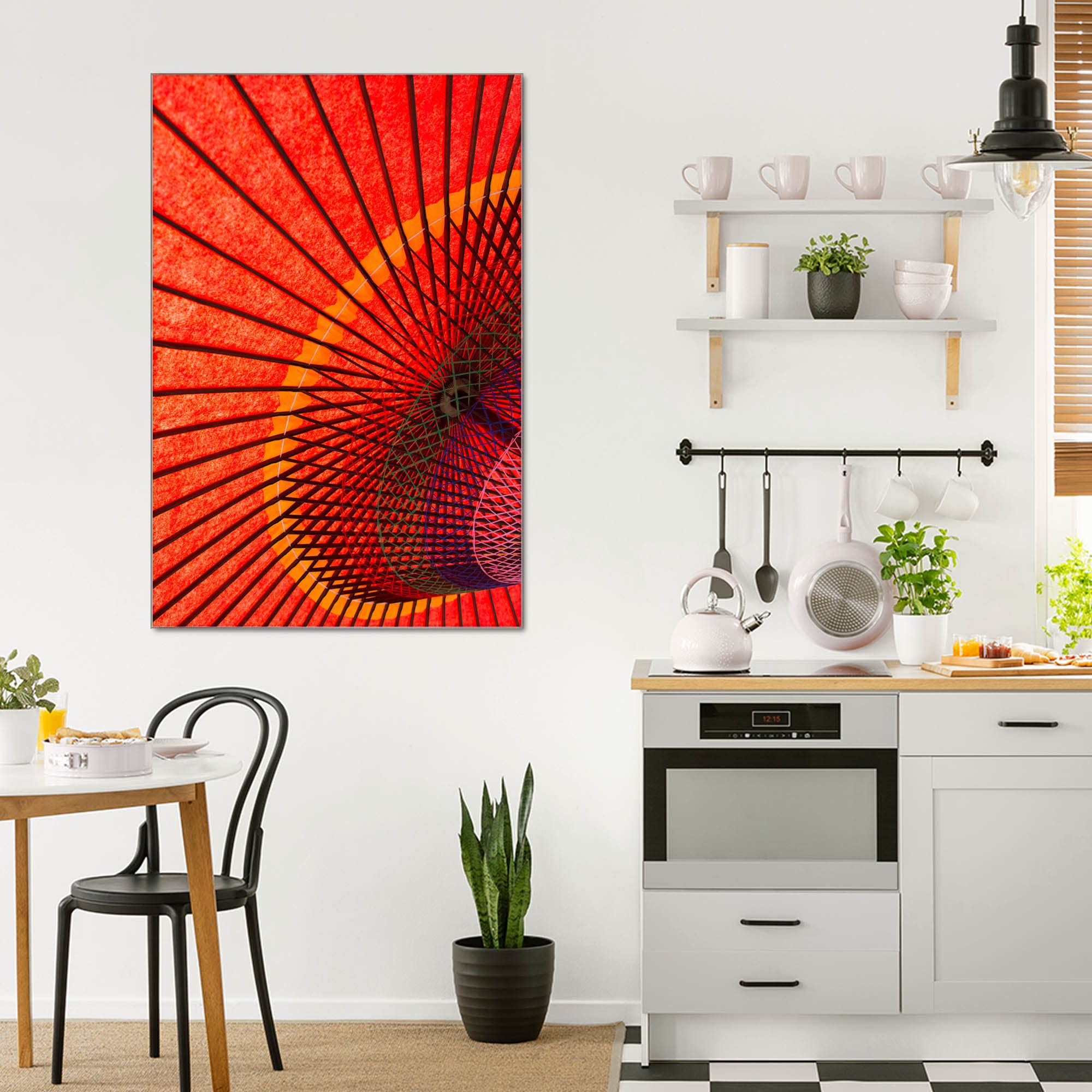 Banjado Magnettafel Glas 40x60cm Magnetwand Roter Schirm Abstrakt