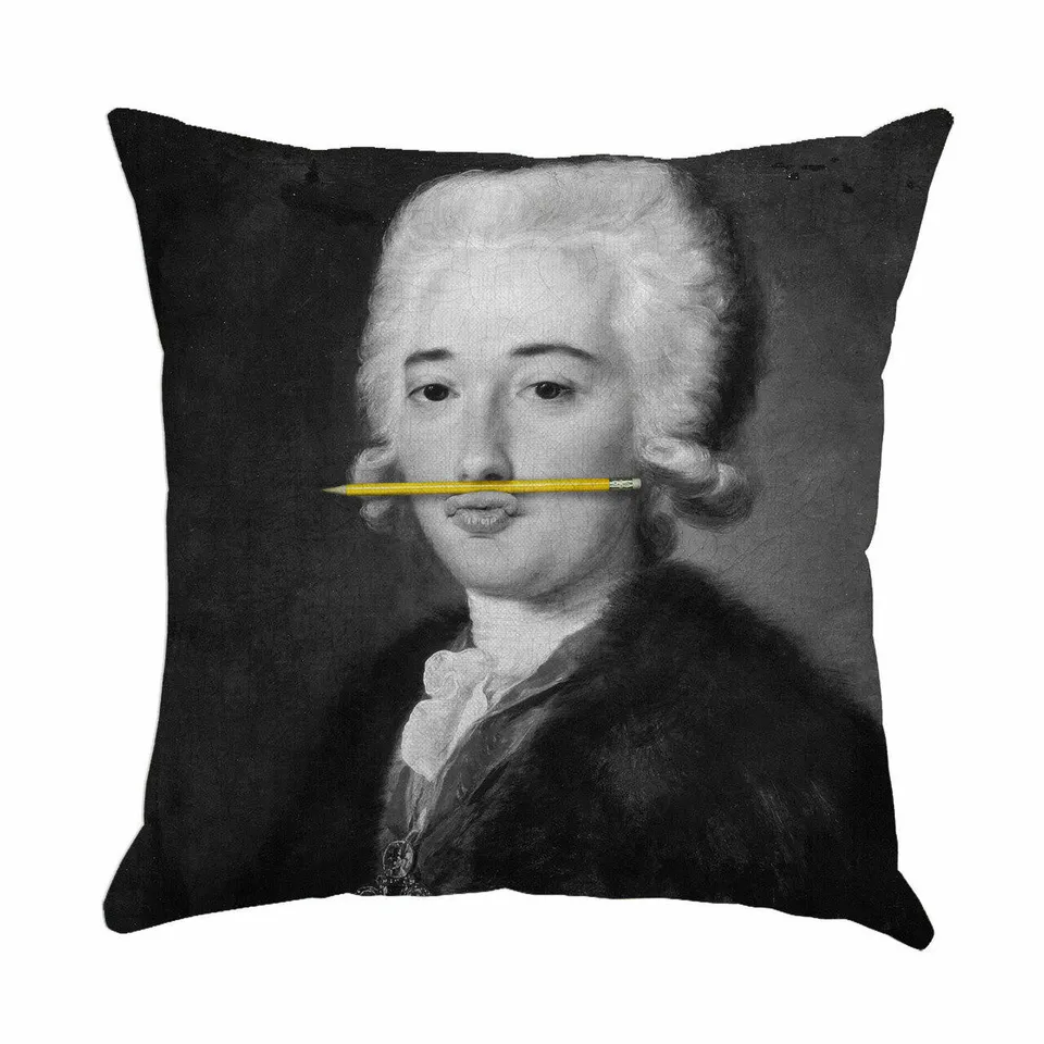 Mineheart Cushions Yellow Pencil Kissen 46x46 Grau
