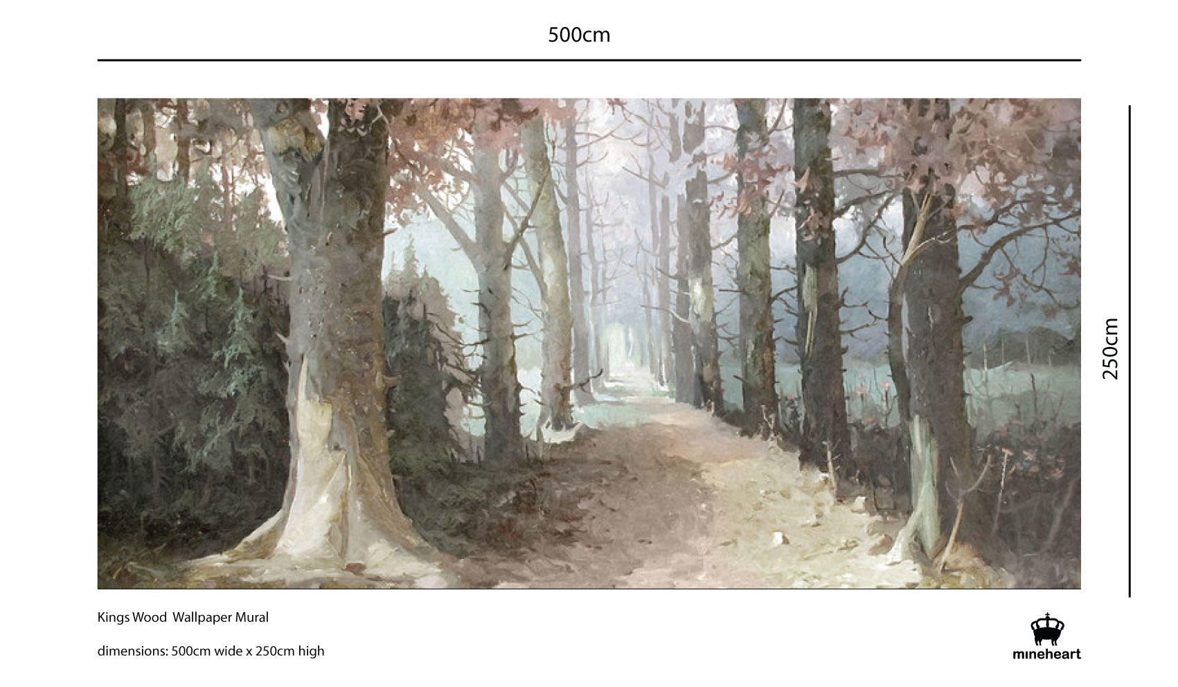 Mineheart King's Wood Fototapete Wald 250x300 cm Vlies