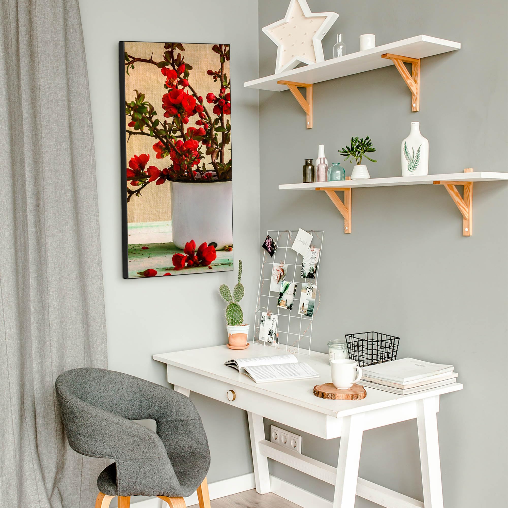 Banjado Magnettafel Berberitzen Pinnwand 37x78cm weiß