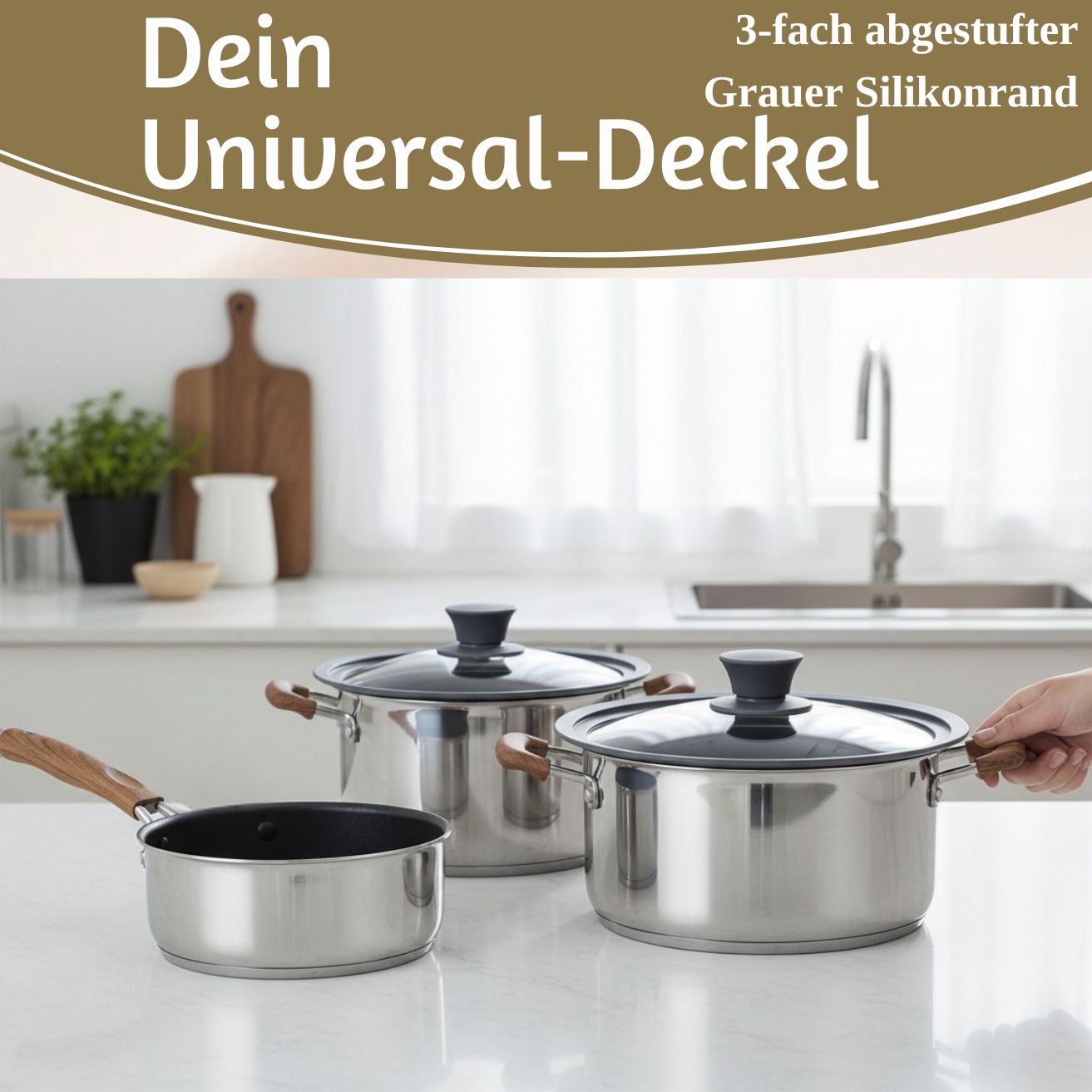 LS-LebenStil Küche & Haushalt Glasdeckel 24-28 cm Universal