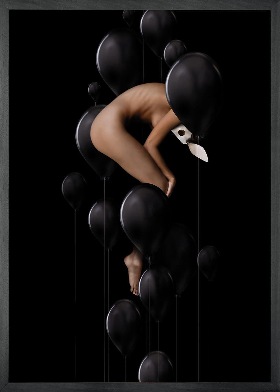 Mineheart Wall Art Nightmare 2 Leinwandbild Schwarz Surreal Figur