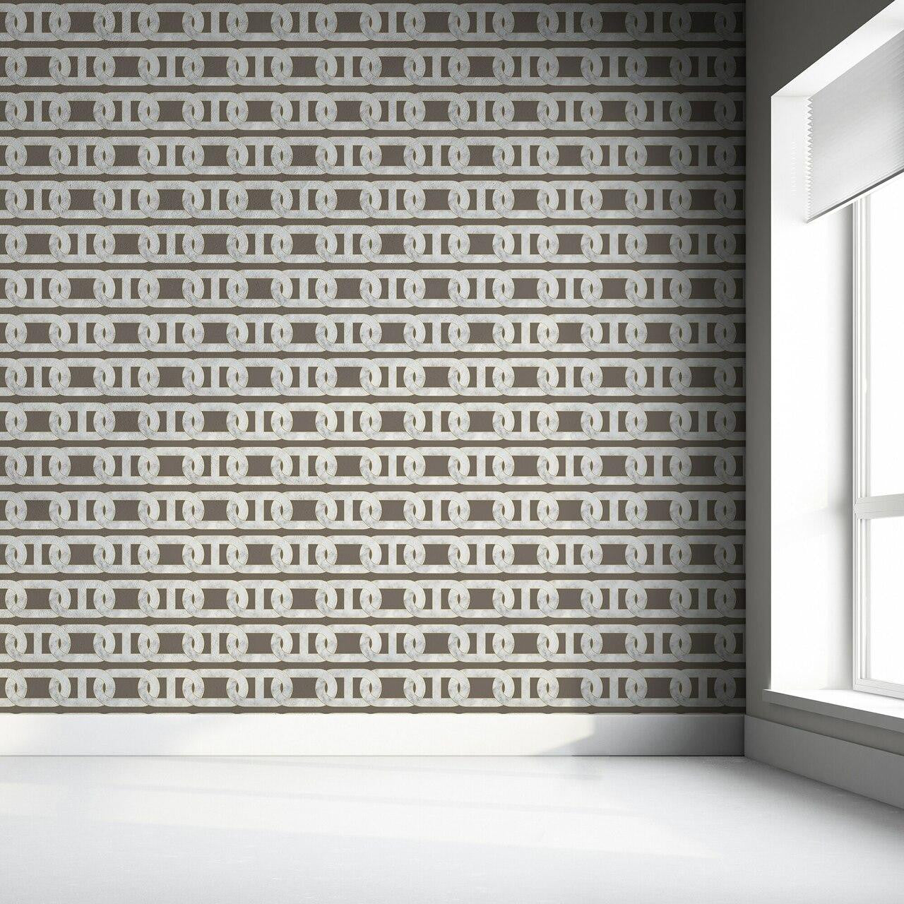 Mineheart Chain Wallpaper Tapete Grau Vlies 52cm x 10m