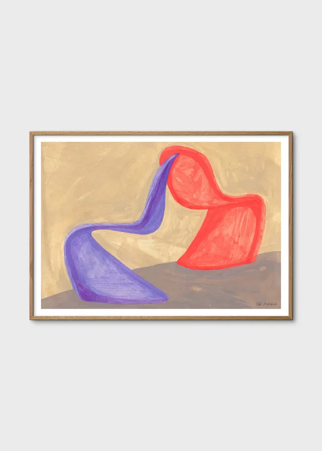 The Poster Club Art Prints Panton Poster A4 Lila Rot