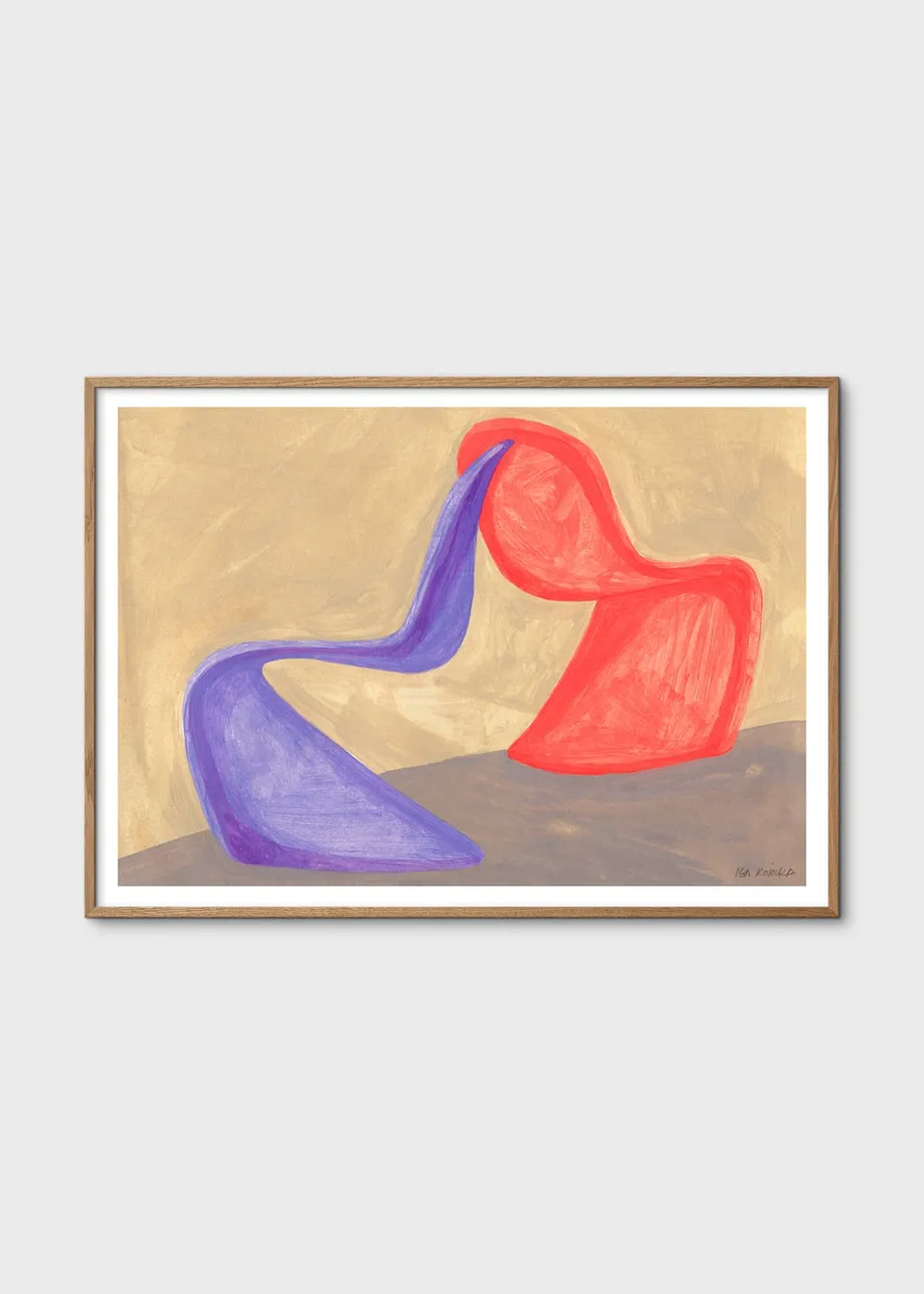 The Poster Club Art Prints Panton Poster A4 Lila Rot