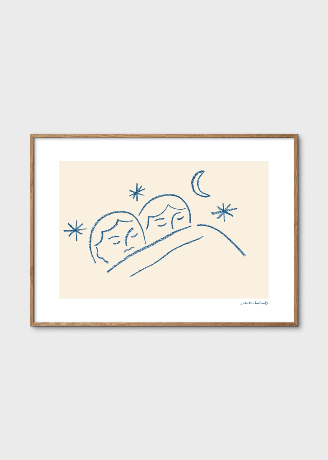 The Poster Club Art Prints Slumber Kunstdruck A4 Blau-Beige