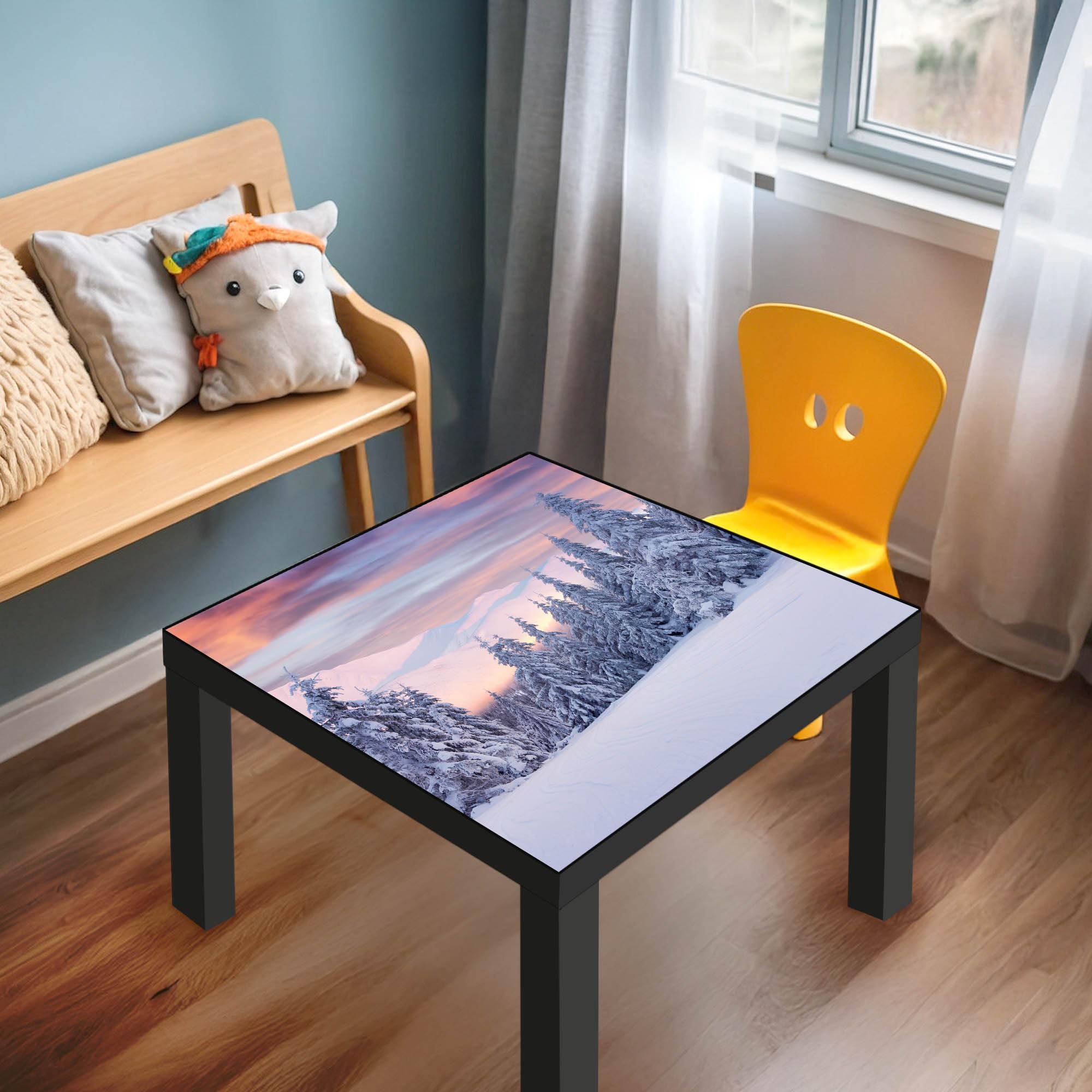 Banjado Möbelfolie Verschneite Berge Tischfolie 55x55