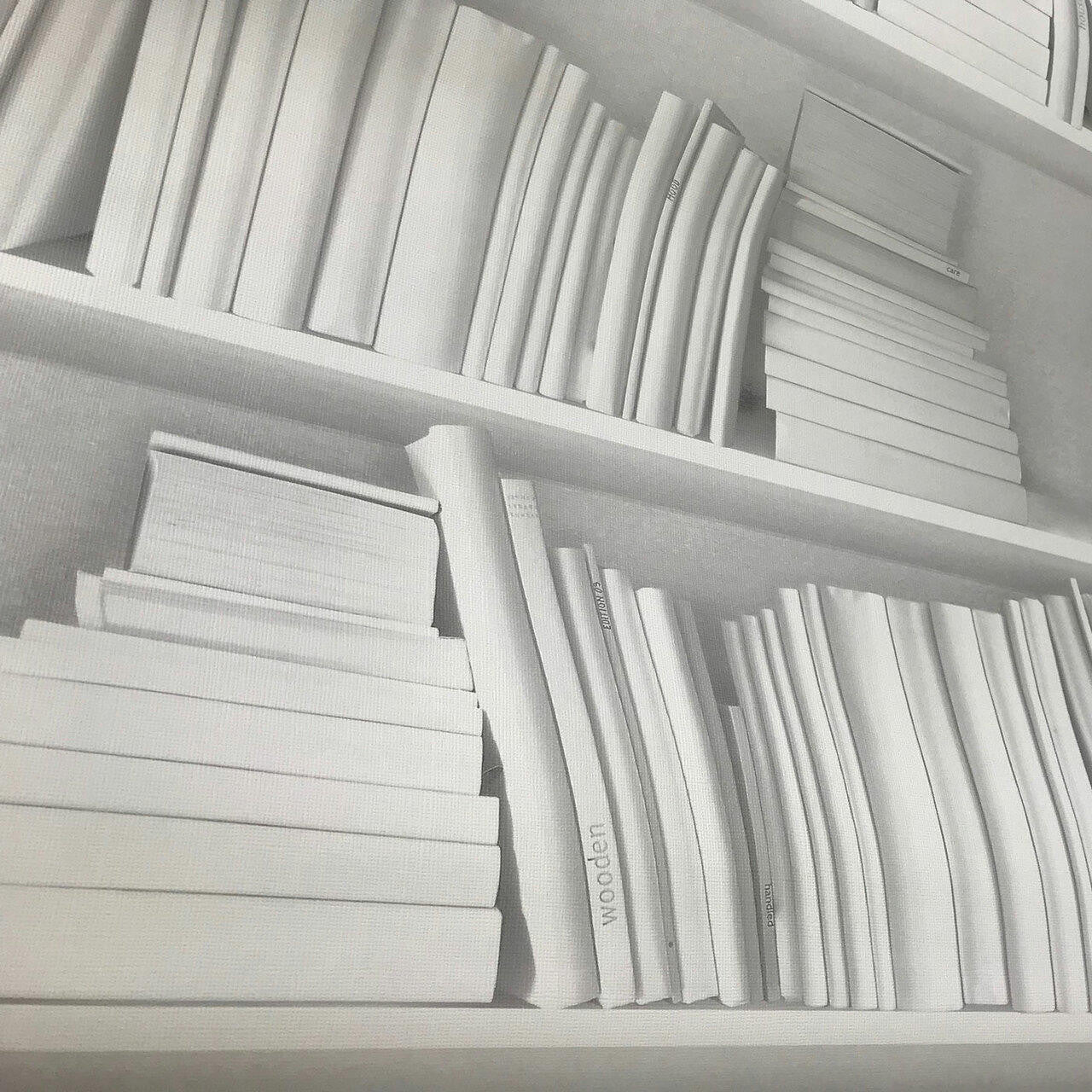 Mineheart White Bookshelf Tapete Weiss Rolle