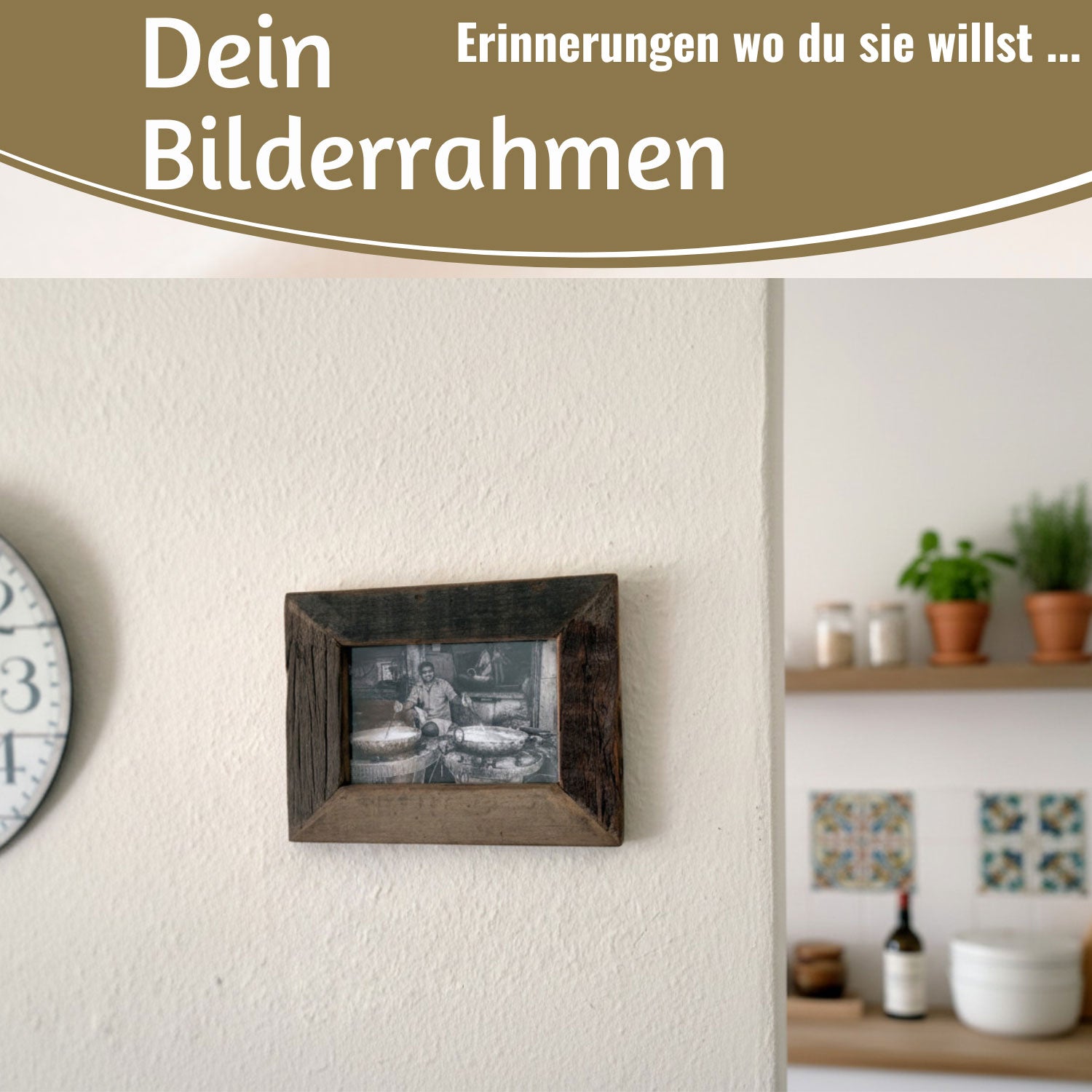 LS-LebenStil Möbel & Wohnen Bilderrahmen 10x15cm Braun Streetwood Holz