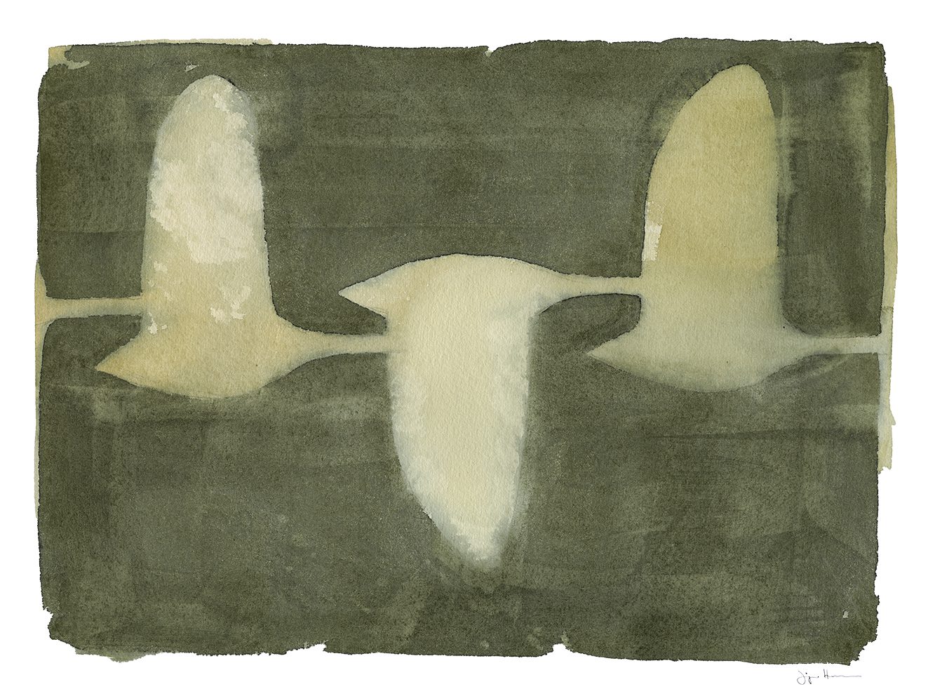 The Poster Club Swans Poster A4 Schwäne grau