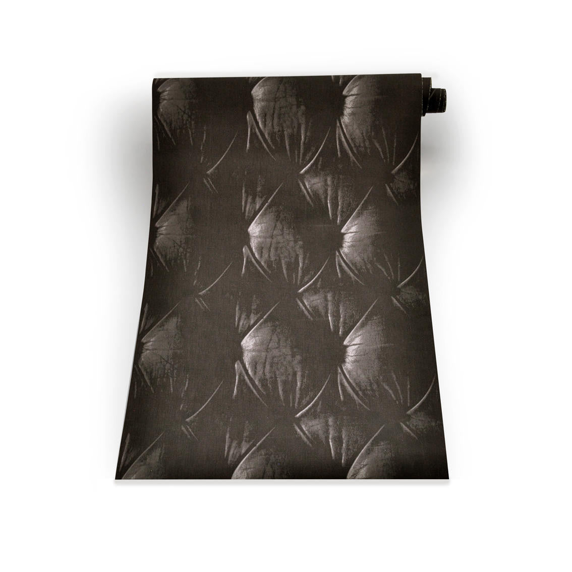 Mineheart Wallpaper Chesterfield Tapete schwarz Lederoptik
