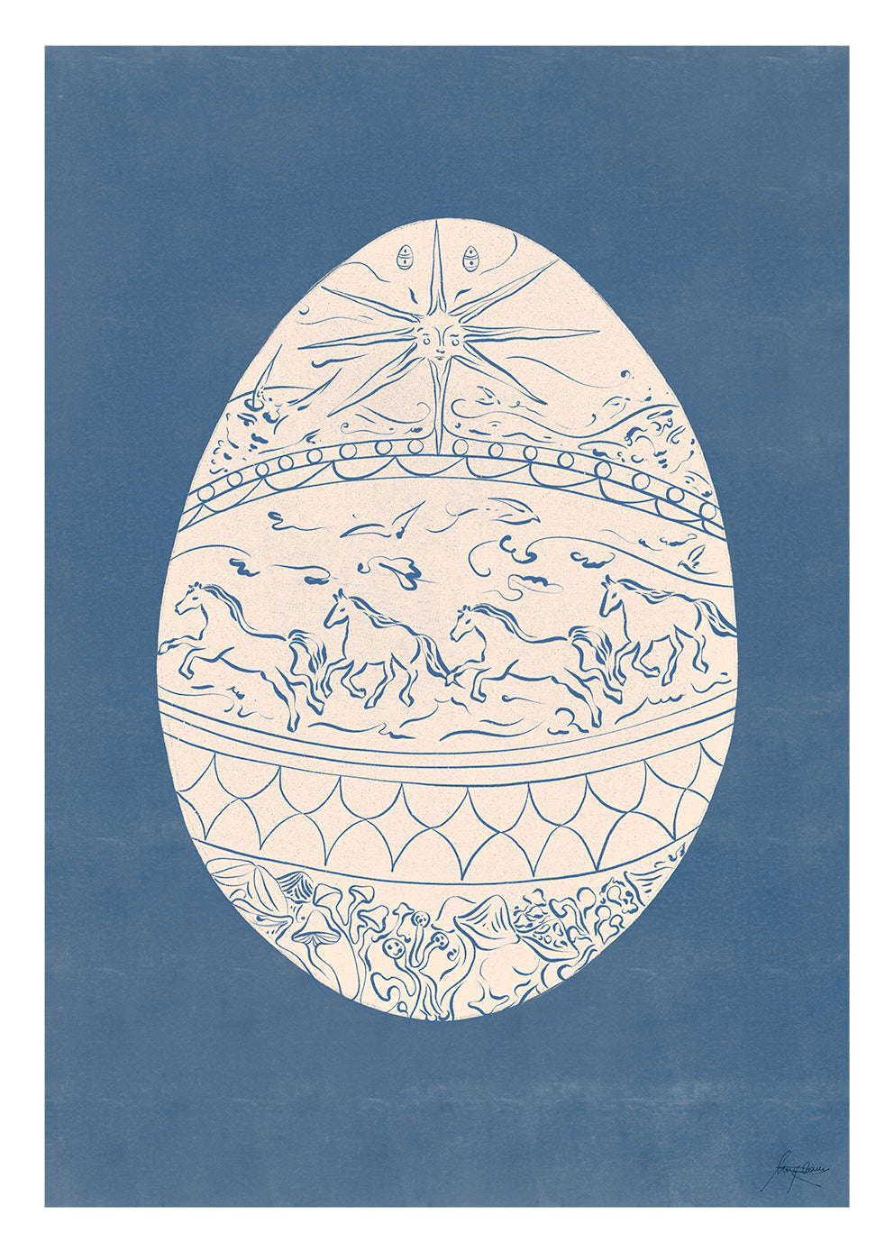 The Poster Club Art Prints Echo of the Origin Poster 30x40 cm Blau