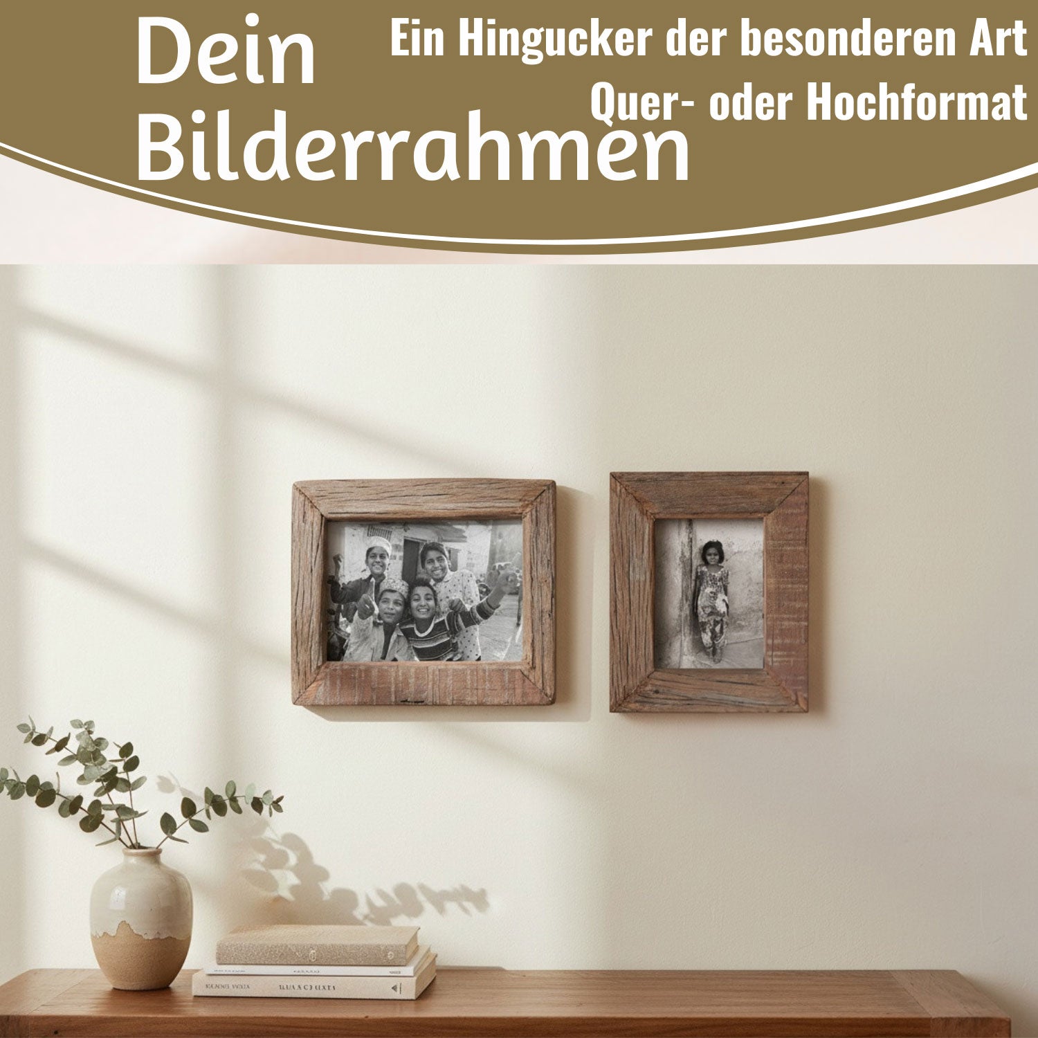 LS-LebenStil Möbel & Wohnen Bilderrahmen 10x15cm Braun Streetwood Holz
