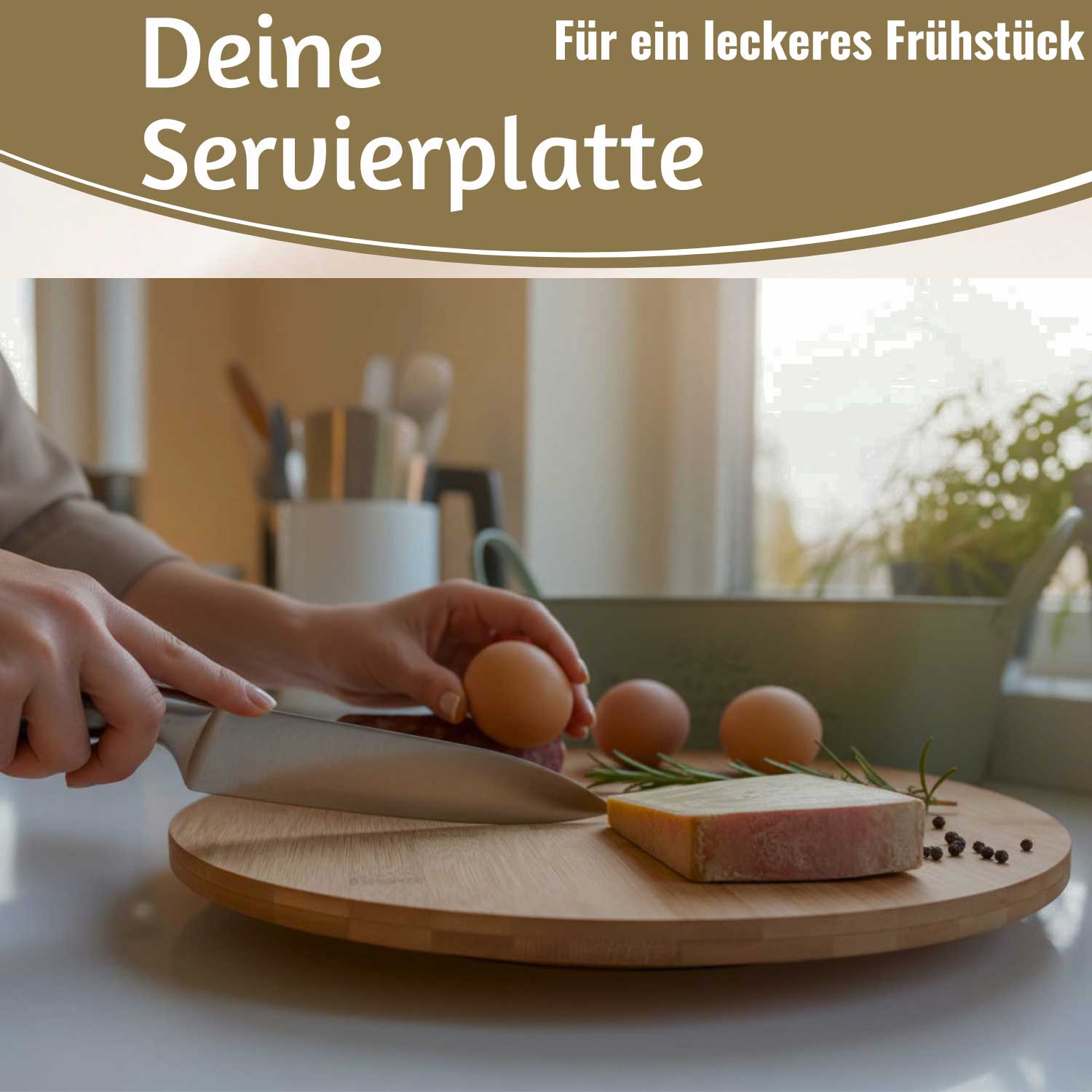 LS-LebenStil XL Servierplatte Drehteller Bambus 35cm
