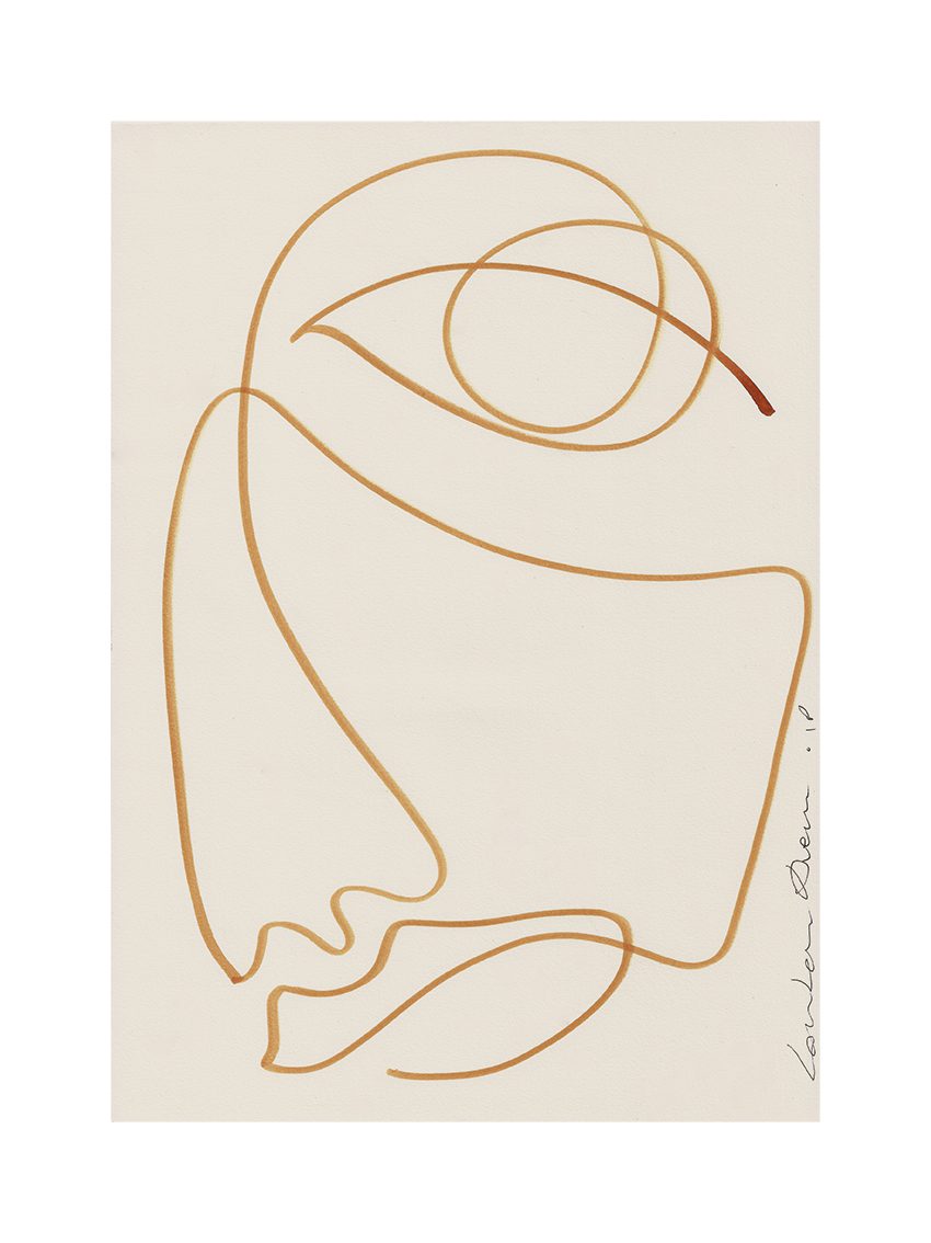 The Poster Club Melancholic Kunstdruck A4 beige Linie