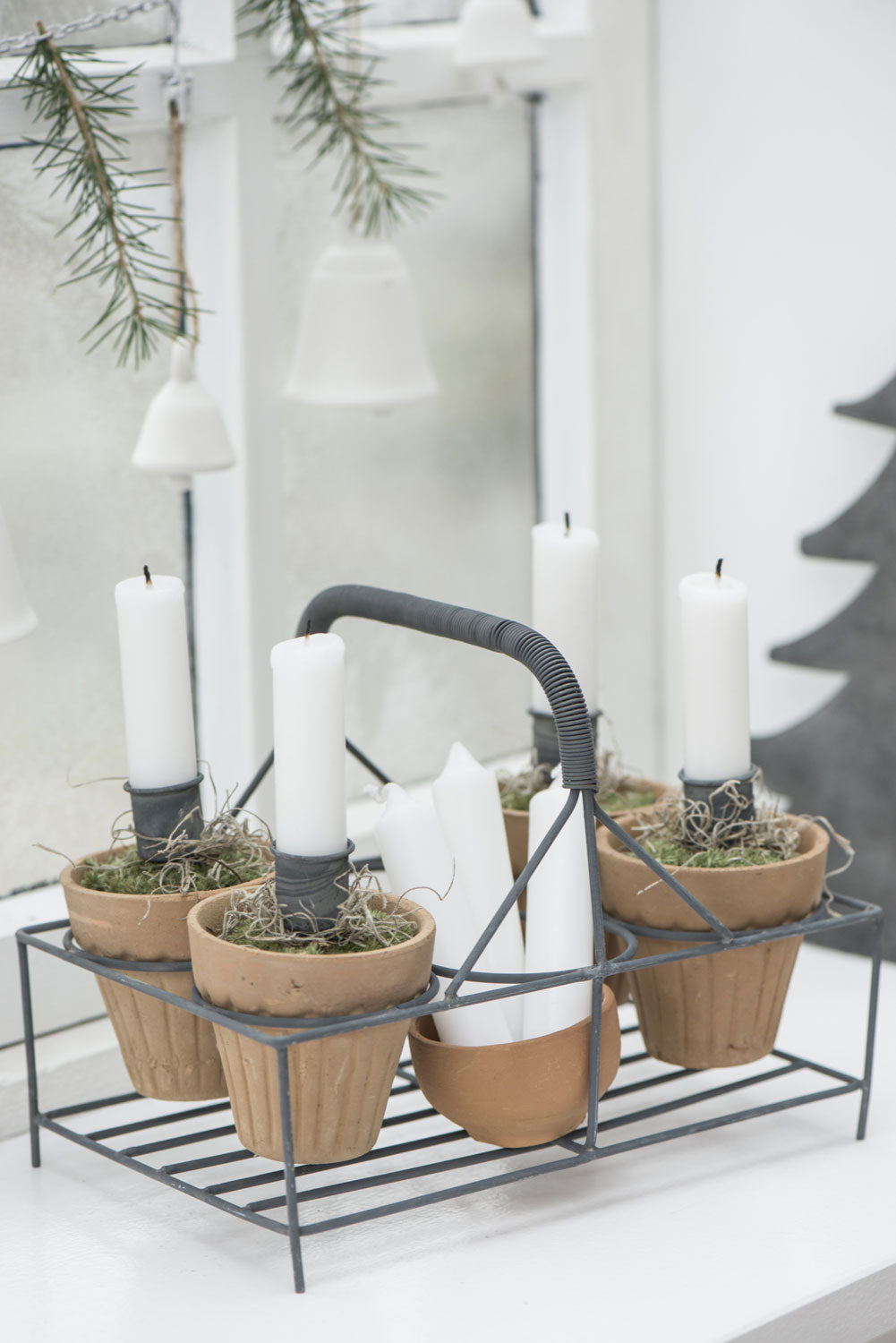 IB Laursen Metall Stabkerzenhalter Shabby Grau 8 cm Kerzenstecker
