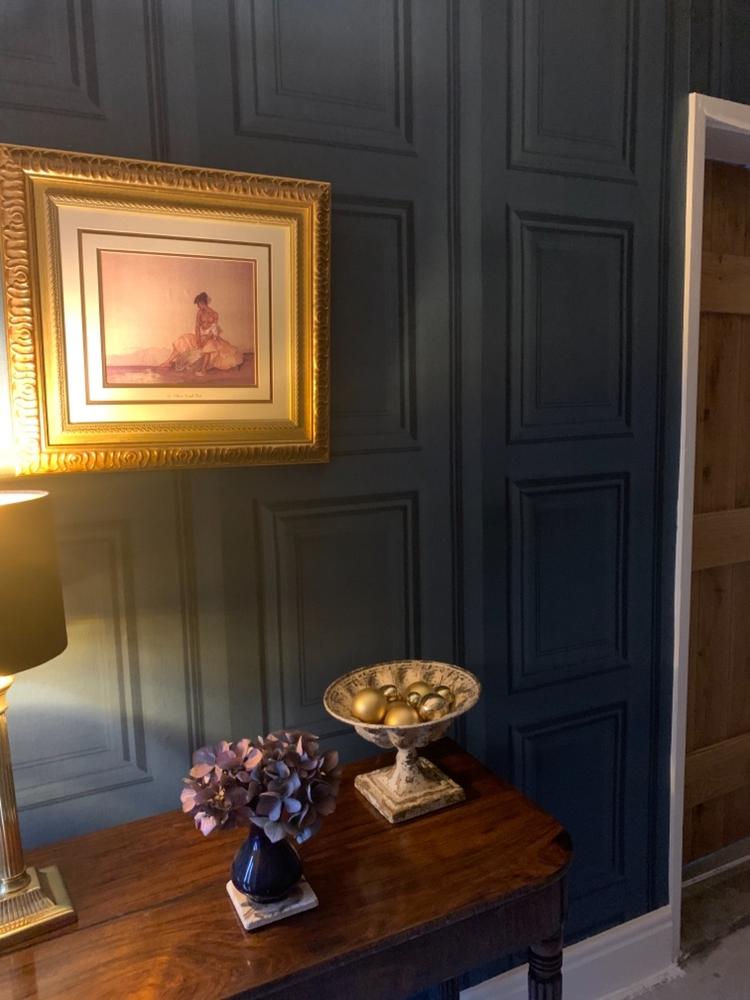 Mineheart Wallpaper Petrol Panelling Tapete Blau Paneel Rolle
