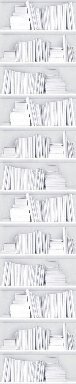 Mineheart White Bookshelf Tapete Weiss Rolle