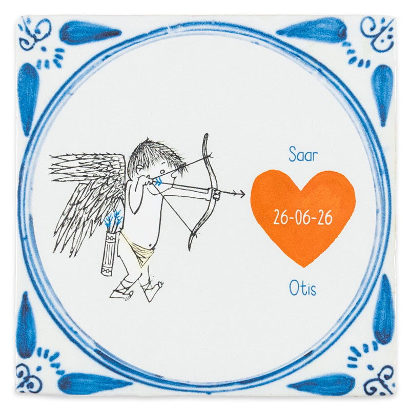Storytiles Delft Blue Hartenjager Wandfliese S 10x10 cm Liebe
