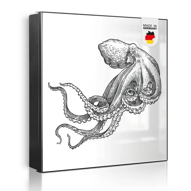 Banjado Schlüsselkasten Oktopus 6 Schlüsselbox 30x30cm schwarz