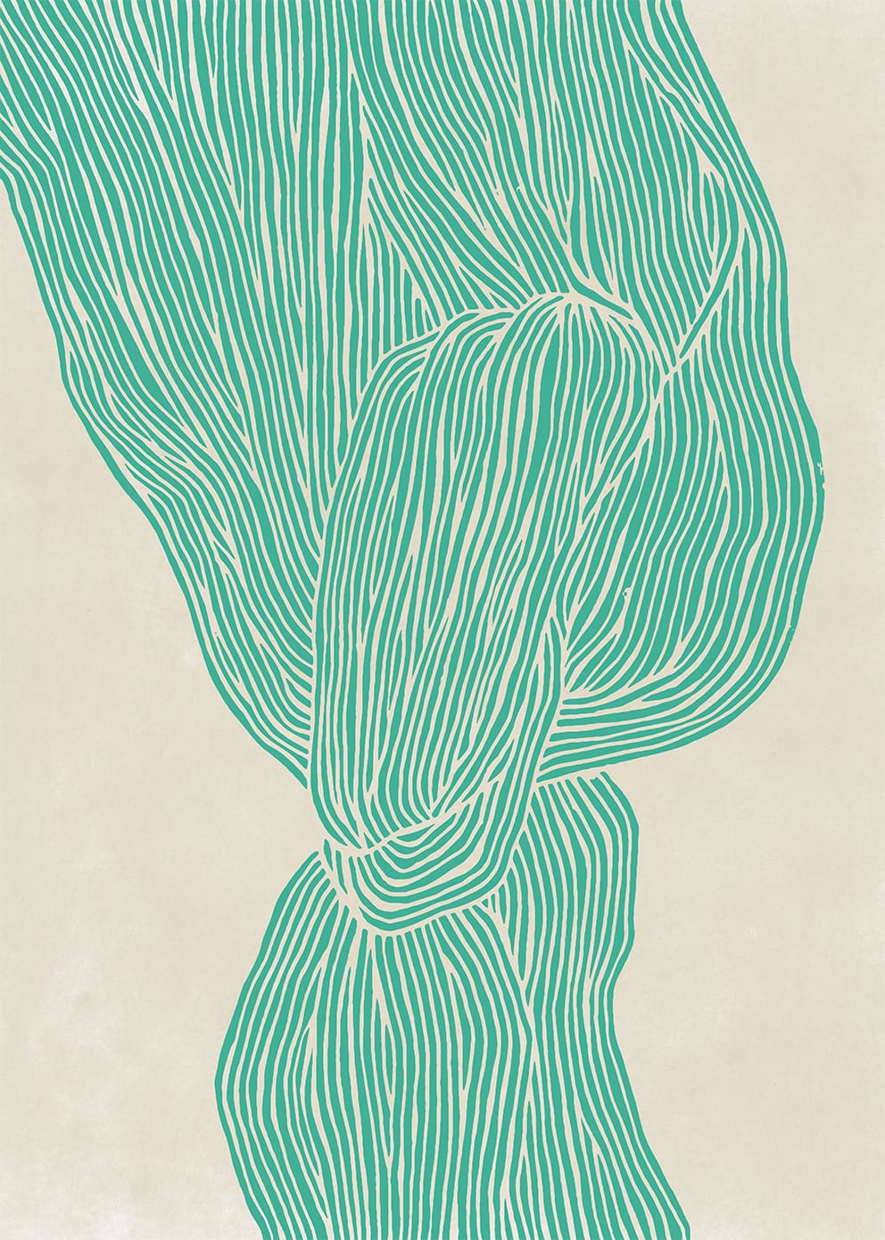 The Poster Club Art Prints The Line Green Leinwand 30x40