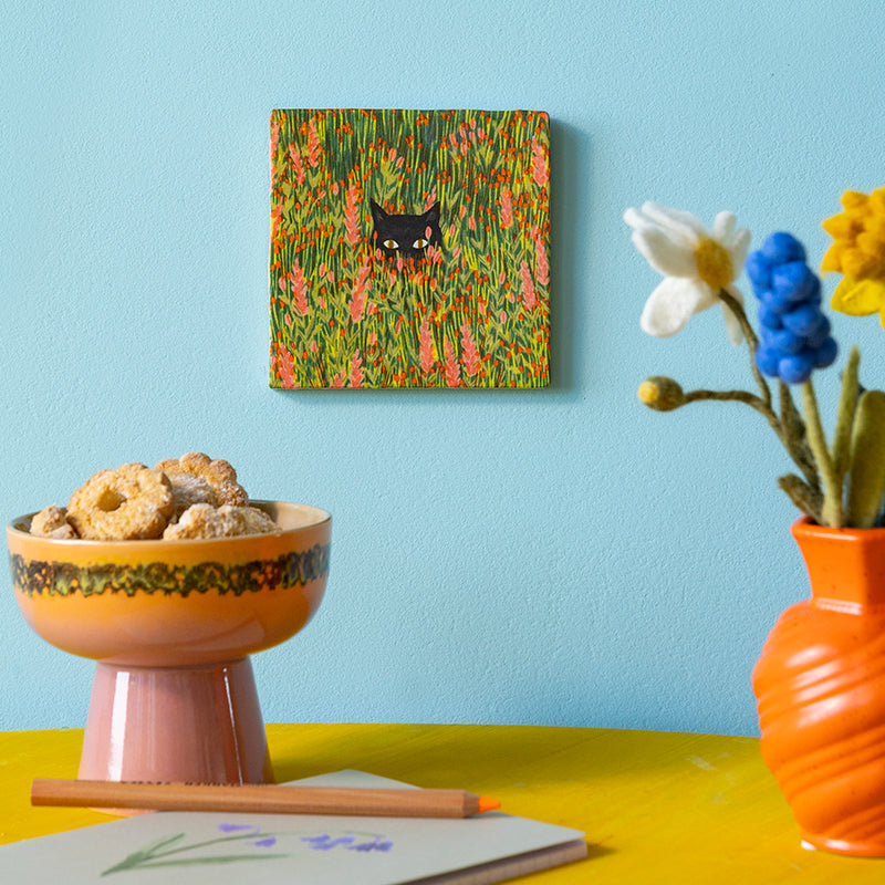 Storytiles Delft Blue Hide & seek Wandfliese S 10x10 cm Katze